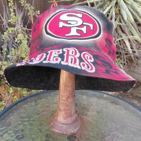 San Francisco 49ers Bucket Hat, Handmade, Reversible, Large Logos, Unisex Sizes up to 4XL, summer fishing hat, sun hat, floppy hat, ponytail hat, adults or older children