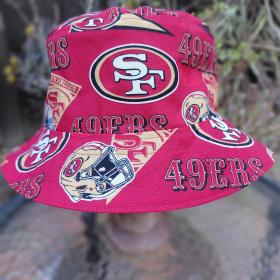 San Francisco 49ers Bucket Hat, Red, Handmade, Various Logos on Solid Red, Reversible, Unisex Sizes up to 4XL, fishing hat, sun hat, floppy hat, ponytail hat, adults or children