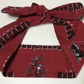 3” wide Tampa Bay Buccaneers hair tie, Bucs hair wrap, headband, pin up, self tie, scarf, neckerchief, retro, rockabilly, handmade