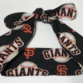 3” wide San Francisco Giants hair tie, hair wrap, headband, pin up, self tie, scarf, neckerchief, retro, rockabilly, handmade