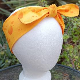 3” Wide Cheese Headband, cheesehead, cheese lover gift, Wisconsin cheese, hair wrap, hair tie, head scarf, pin up style, retro style