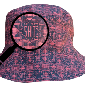 Geometic "SH*T" Print Bucket Hat, Reversible to Black, S-XXL, summer hat, sun hat, floppy hat, funny sassy gift for friend