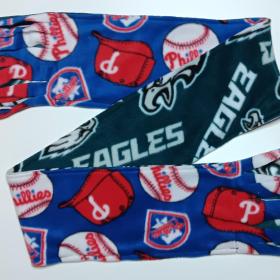 Philadelphia Phillies / Eagles Fleece Scarf with Fringe, Double Layer, Reversible, Handmade