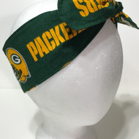 3” wide Green Bay Packers hair tie, hair wrap, headband, head wrap, pin up, self tie, scarf, retro, rockabilly, handmade
