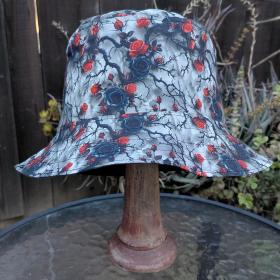 Goth Roses Bucket Hat, Moody Hat, Sizes up to 4XL, sun hat, fishing hat, ponytail hat, moody style, floppy hat, handmade