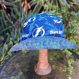 Tampa Bay Lightning Bucket Hat, Reversible, Unisex Sizes up to 4XL, Cotton, Handmade, summer fishing hat, ponytail sun hat, floppy hat