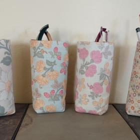 Floral Upright Eyeglasses Holder, Glasses Stand, Glasses Holder, Weighted Stand-up Glasses Pouch, Botanical, Pink Green Gold Cream Pastels