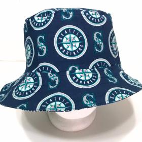 Seattle Mariners Bucket Hat, Handmade, Reversible, Unisex Sizes up to 4XL, ponytail hat, fishing hat, sun hat, floppy hat