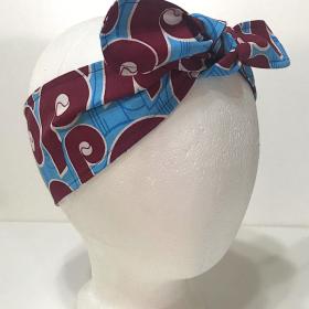 3” Wide Philadelphia Phillies Throwback Headband, handmade, hair wrap, pin up, hair tie, top knot, retro style, rockabilly