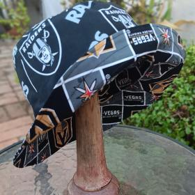 Las Vegas Raiders / Golden Knights Bucket Hat, Handmade, Reversible, Sizes up to 4XL, Cotton, fishing hat, ponytail option, sun hat, floppy hat
