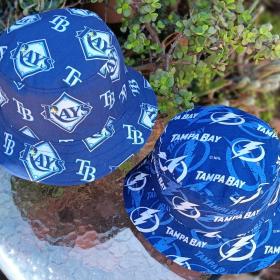 Tampa Bay Rays / Lightning Bucket Hat, Handmade, Reversible, Unisex Sizes up to 4XL, Cotton, fishing hat, ponytail hat, sun hat, floppy hat
