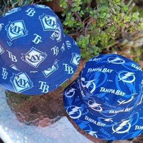 Tampa Bay Rays / Lightning Bucket Hat, Reversible, Unisex Sizes S-XXL, Cotton, Handmade, summer fishing hat, ponytail sun hat, floppy hat