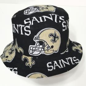 New Orleans Saints Bucket Hat, Reversible, Sizes up to 4XL, handmade, summer fishing hat, sun hat, floppy hat, adults or older children, Louisiana