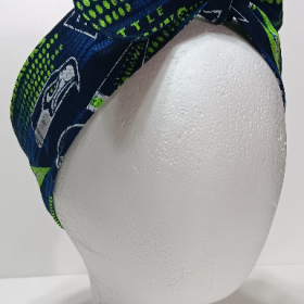 3” wide Seattle Seahawks hair tie, headband, self tie, pin up style, scarf, retro style, rockabilly, handmade