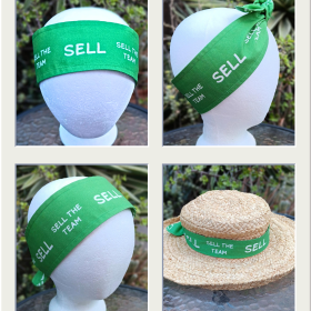 3” Wide SELL headband, self tie, kelly green, SELL THE TEAM, Oakland baseball, pin up style, scarf, bandana, hat band, handmade