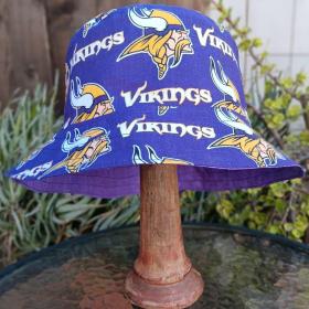 Minnesota Vikings Bucket Hat, Handmade, Reversible to Purple, Unisex Sizes up to 4XL, fishing hat, sun hat, floppy hat, ponytail hat