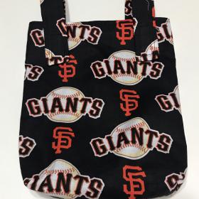 Small simple basic crutch bag, walker bag, scooter handlebars bag, caddy, handmade from SF Giants baseball licensed fabric