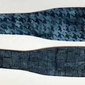 3” Wide Batik Dark Blue Headbands, hair wrap, pin up, hair tie, scarf, neckerchief, retro style, rockabilly