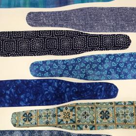 3” Wide Blue Headbands, self tie, hair wrap, pin up style, hair tie, bun wrap, retro, rockabilly