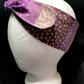 3” Wide Kaffe Fassett Ombre purple headband, self tie, hair wrap, head wrap, pin up style, hair tie, retro style, rockabilly, scarf