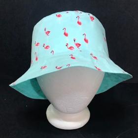 Flamingos Bucket Hat,  Sizes up to 3XL, Cotton, Handmade, floppy fishing hat, sun hat, pink flamingos, tropical hat