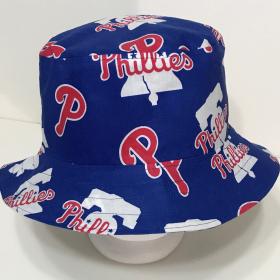 Philadelphia Phillies Bucket Hat, Reversible, Unisex, Sizes S-XXL, cotton, handmade, summer hat, fishing hat, ponytail sun hat, floppy hat