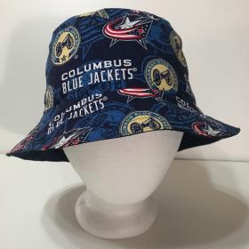 Columbus Blue Jackets Bucket Hat, Handmade, Reversible, Unisex Sizes S-XXL, hockey, ponytail summer hat, fishing hat, sun hat, floppy hat