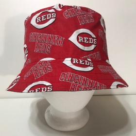 Cincinnati Reds / Dayton Dragons Bucket Hat, Reversible, Sizes S-XXL, handmade, fishing hat, ponytail hat, sun hat, floppy hat