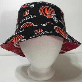 Cincinnati Reds / Bengals Bucket Hat, Handmade, Reversible, Unisex Sizes up to 4XL, Cotton, summer hat, fishing hat, ponytail sun hat, floppy hat