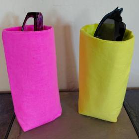 Neon Upright Eyeglasses Holder, Glasses Stand, Eyeglass Cup, Weighted Fabric Eyeglasses Case, Bright Colors Glasses Case, Handmade 