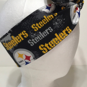 3” wide Pittsburgh Steelers hair tie, headband, pin up, self tie, scarf, neckerchief, retro, rockabilly, handmade
