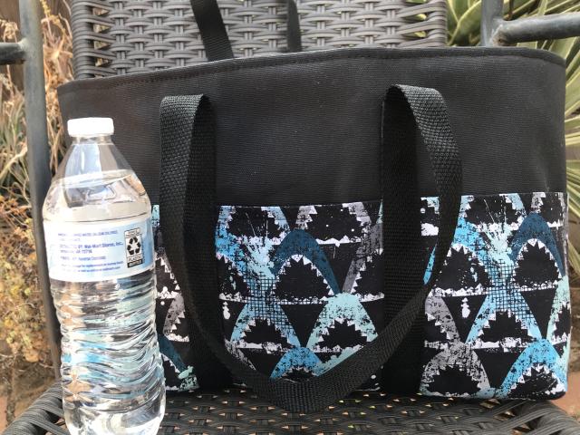 Sharks jaws print small  but sturdy heavy duty tote bag, canvas body
