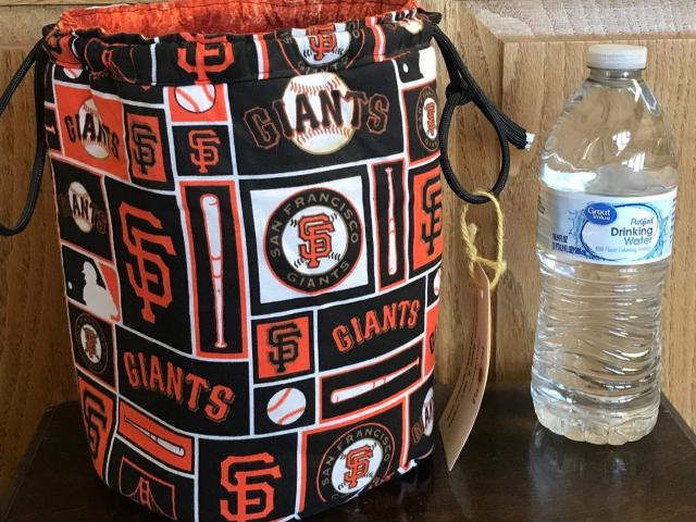 SF Giants Drawstring Cinch Bag w/ Pockets, Gift Bag, Toiletries, Games, Beach, Car, Travel, Cosmetics, Snacks, Dorm, Bath, Handmade MLB Bag