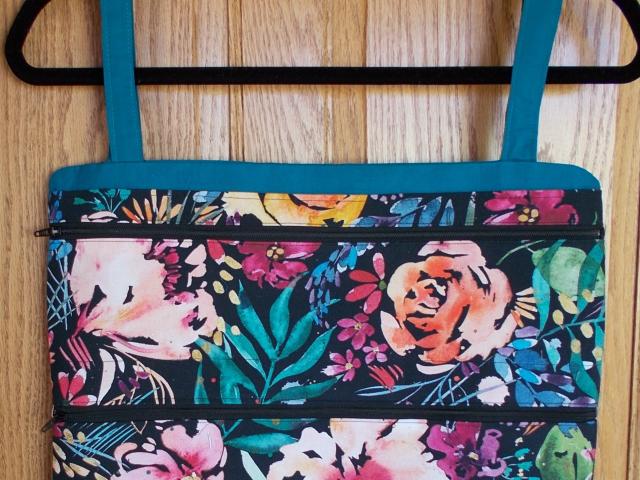 Watercolor Floral Closet Hanger Hidden Safe Organizer black/blue