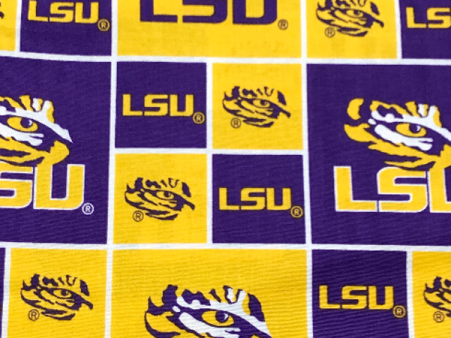 Sykel LSU-020 licensed LSU cotton fabric