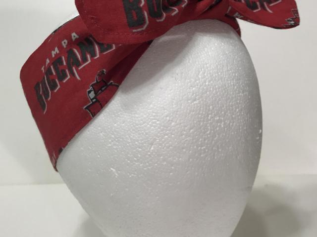 3” wide Tampa Bay Buccaneers hair tie, Bucs headband, hair wrap, head wrap, pin up, self tie, scarf, neckerchief, retro, rockabilly, handmade