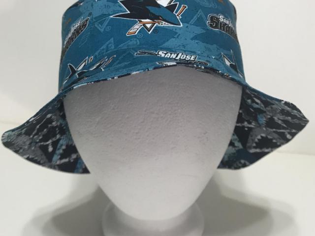San Jose Sharks Bucket Hat, Reversible, SJ Hockey, Unisex Sizes S-XXL, cotton, summer fishing hat, sun hat, floppy hat, adults or older children