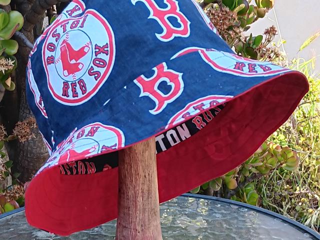 Boston Red Sox Bucket Hat, Reversible, Unisex Sizes S-XXL, handmade, cotton, summer fishing hat, sun hat, floppy hat