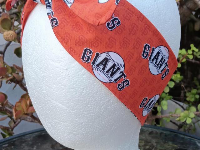 3” Wide San Francisco Giants headband, orange, hair wrap, pin up, hair tie, hat scarf, rockabilly, handmade