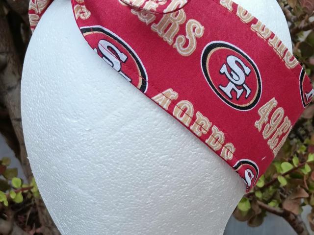 3” Wide San Francisco 49ers headband, handmade, Niners hair wrap, pin up, hair tie, retro, rockabilly, scarf
