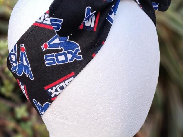 3” Wide Chicago White Sox Throwback Headband, hair wrap, pin up, hair tie, head wrap, neck scarf, retro style, rockabilly, top knot, handmade