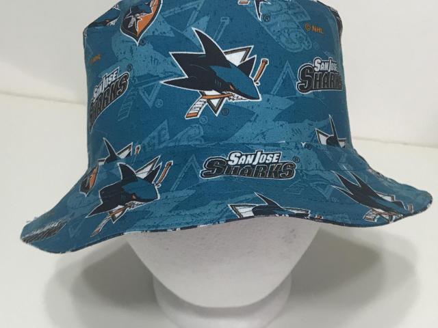 San Jose Sharks Bucket Hat, Reversible, Hockey, Sizes S-XXL, summer hat, fishing hat, sun hat, floppy hat, handmade