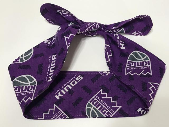3” Wide Sacramento Kings hair tie, hair wrap, headband, pin up, self tie, scarf, neckerchief, retro, rockabilly, no wire