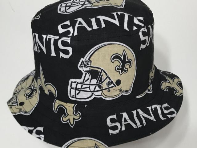 New Orleans Saints bucket hat, front/top view