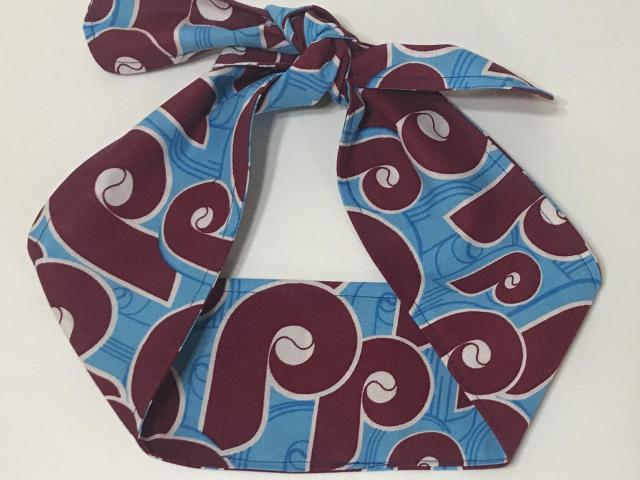 3” Wide Philadelphia Phillies Throwback head band, maroon, hair wrap, pin up, hair tie, neckerchief, retro, rockabilly