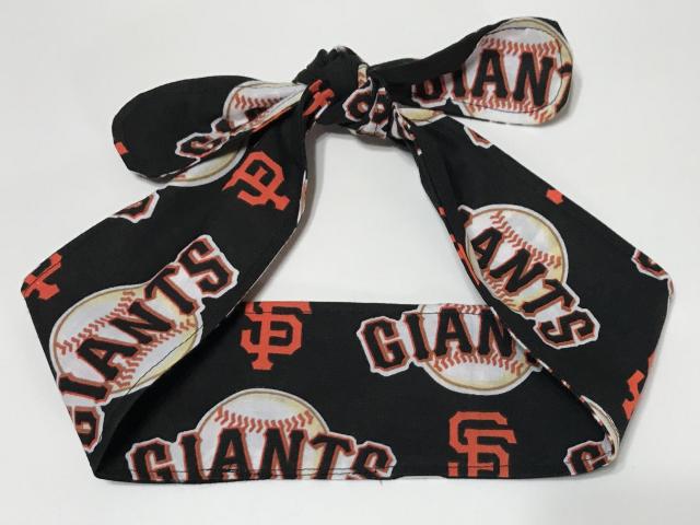 3” wide San Francisco Giants hair tie, hair wrap, headband, pin up, self tie, scarf, neckerchief, retro, rockabilly, handmade
