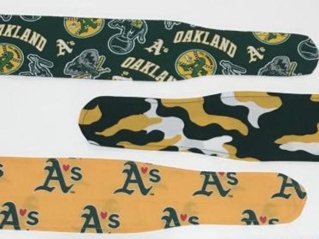 3” Wide Oakland A’s hair tie, Oakland Athletics headband, pin up, self tie, scarf, neckerchief, retro, rockabilly