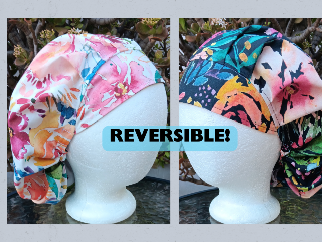 Bouffant Reversible Philadelphia Phillies / Eagles scrub cap, adjustable, nurse, technician, doctor, food service, handmade