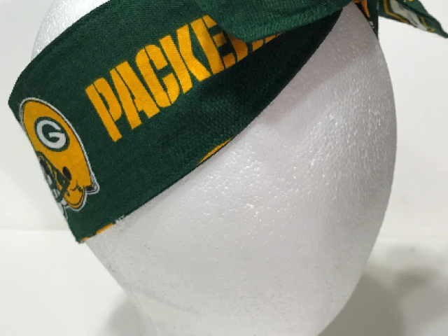 3” wide Green Bay Packers hair tie, hair wrap, headband, head wrap, pin up, self tie, scarf, retro, rockabilly, handmade