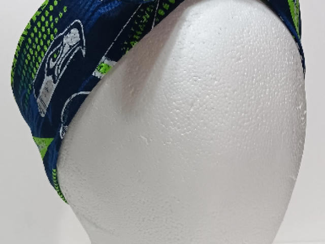 3” wide Seattle Seahawks hair tie, headband, pin up, self tie, scarf, neckerchief, retro, rockabilly, handmade